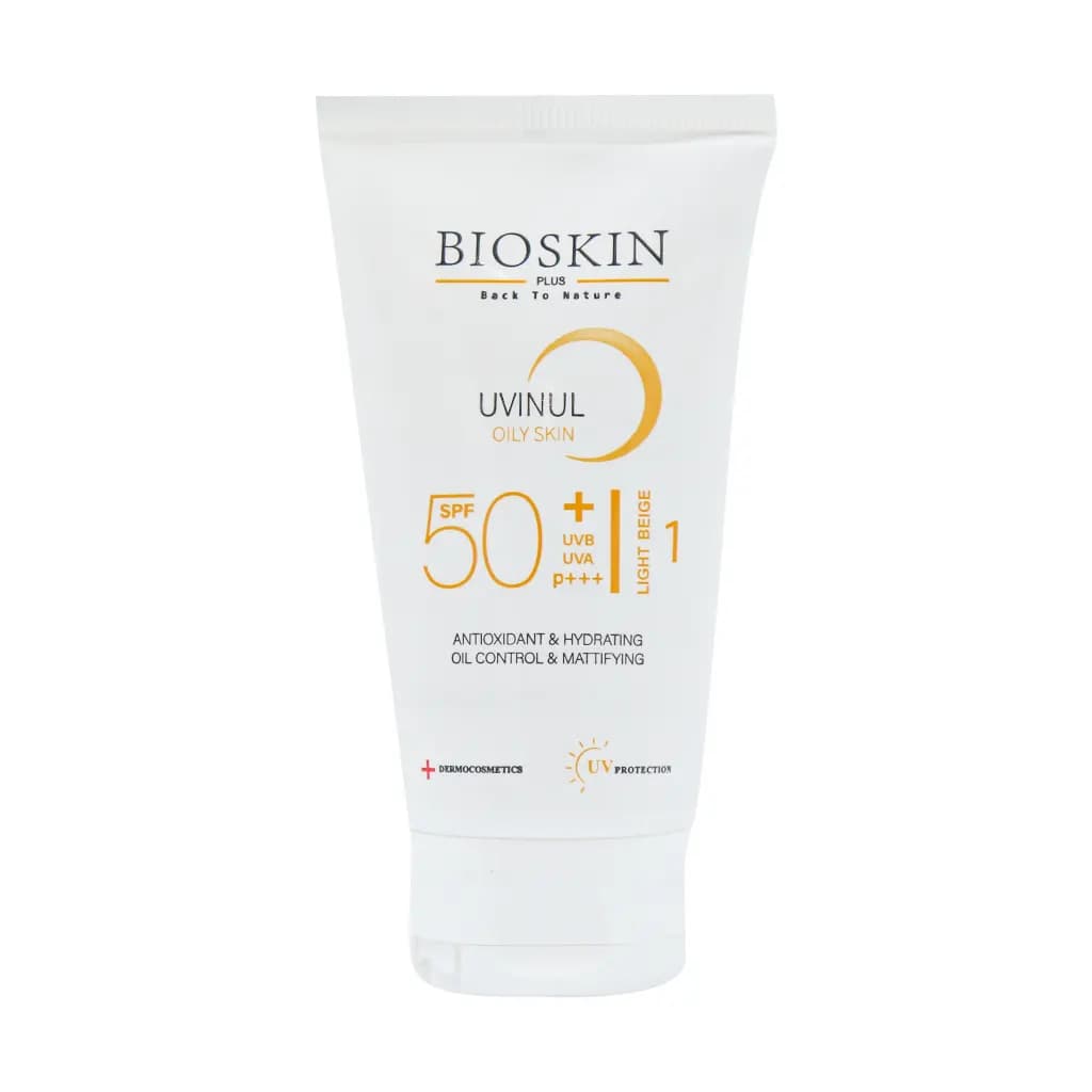 کرم ضد آفتاب SPF50 پوست چرب بایو اسکین پلاس 40 میلی لیتر