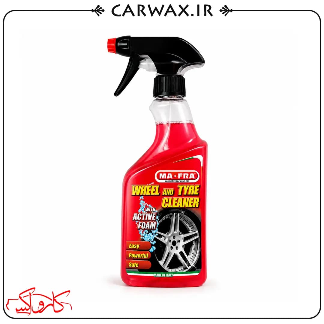 اسپری رینگ شوی و لاستیک شوی فومی 500 میلی لیتری خودرو مفرا Mafra Wheel & Tyre Cleaner 500ml