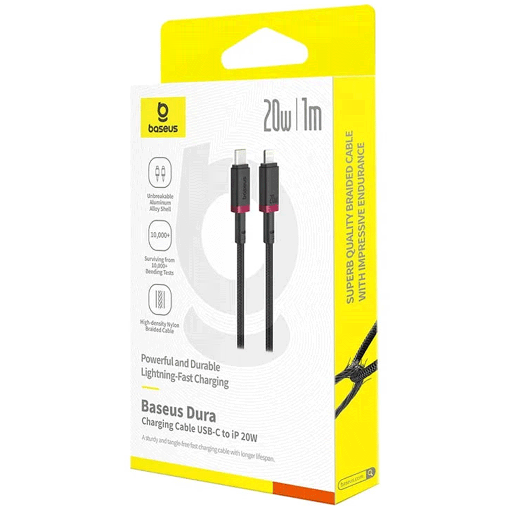کابل شارژ سریع یواسبی به لایتنینگ 20 وات یک متری بیسوس P10377801U01-01 — تصویر ۸