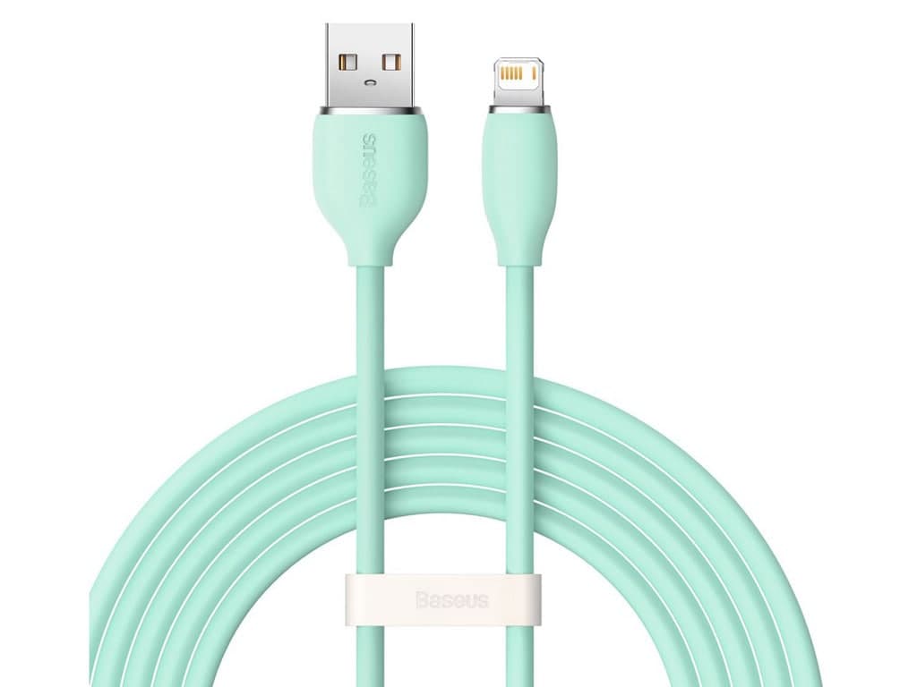 کابل یواسبی به لایتنینگ شارژ سریع و انتقال دیتا بیسوس Baseus CAGD000103 Jelly Liquid Silica Gel USB to iP Fast Charging Data Cable 2.4A 2m — تصویر ۲