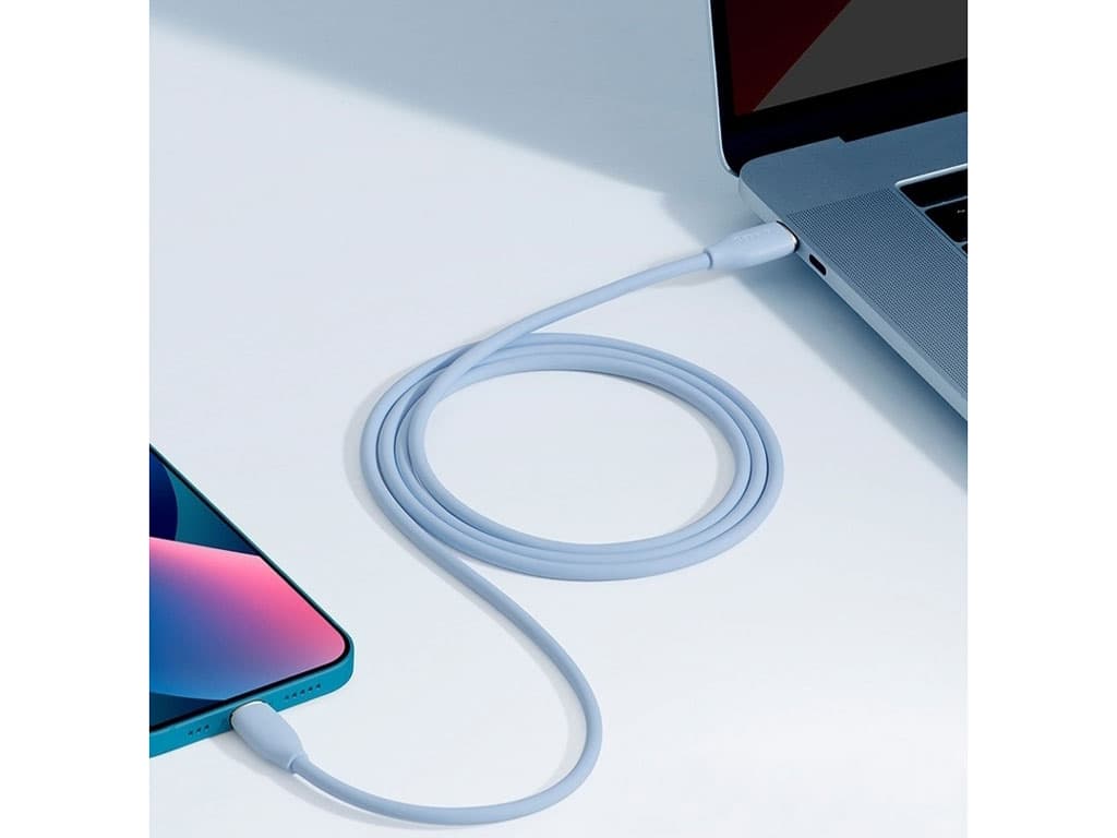کابل تایپسی به لایتنینگ بیسوس Baseus CAGD020001 Jelly Liquid Silica Gen Series Type-C to iP Fast Charging Data 1.2M — تصویر ۷