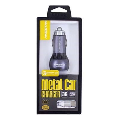 شارژر فندکی 2 پورت کینگ استار مدل K503 QC همراه با کابل شارژ Type-C — تصویر ۳