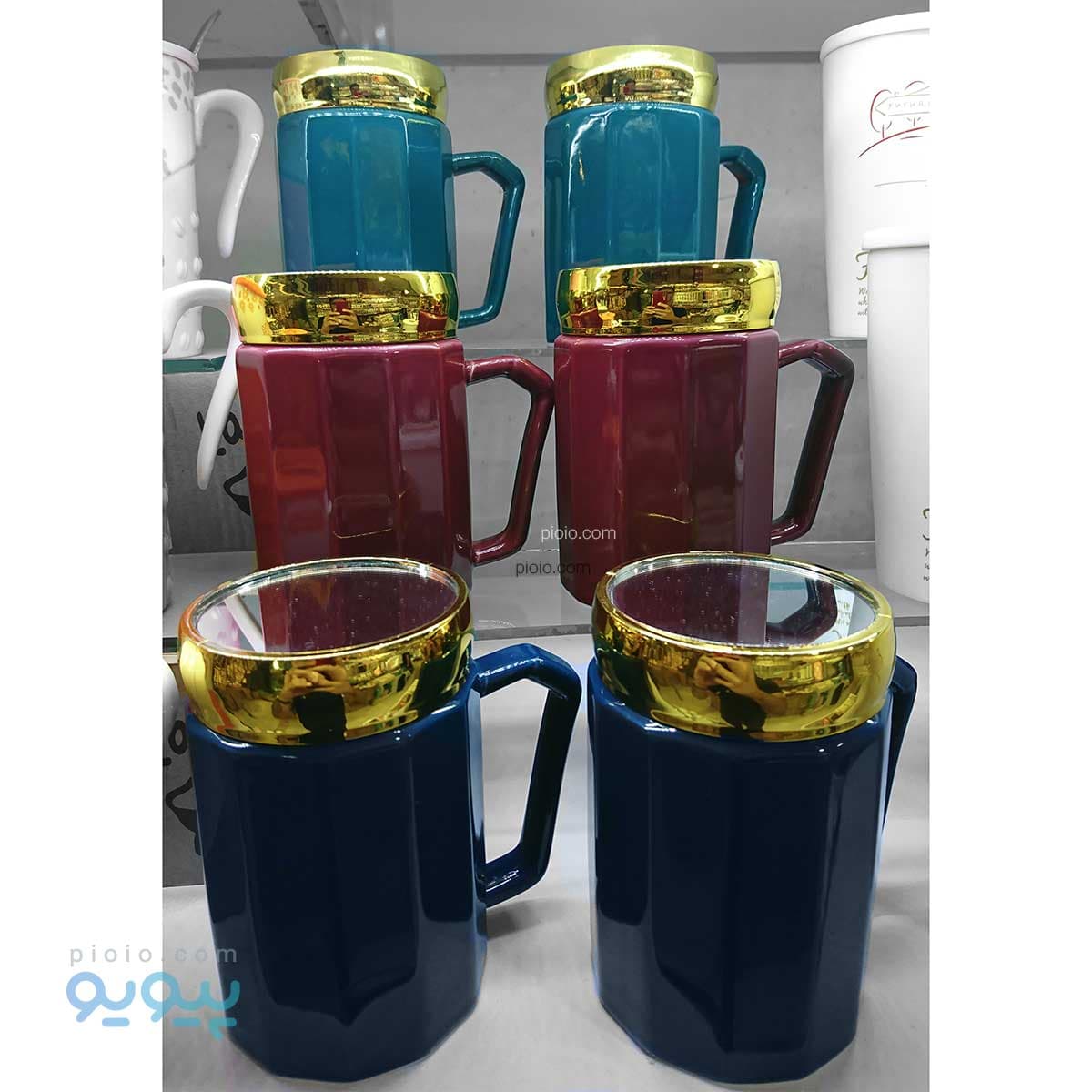 ماگ درب آینه طرح شش ضلعی عمده و کارتنی — تصویر ۲