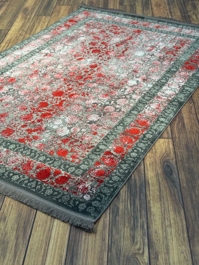 فرش سیزان DL73001 طوسی لاکی کلکسیون آروین — تصویر ۴