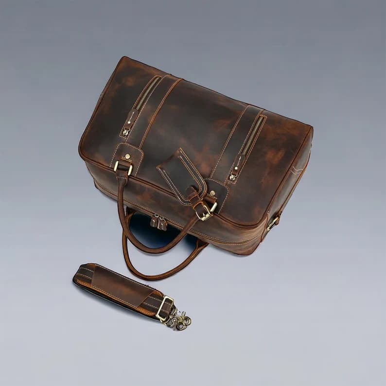 ساک مسافرتی چرم طبیعی مدل Travel Bag 34 | سیلوا چرم — تصویر ۵