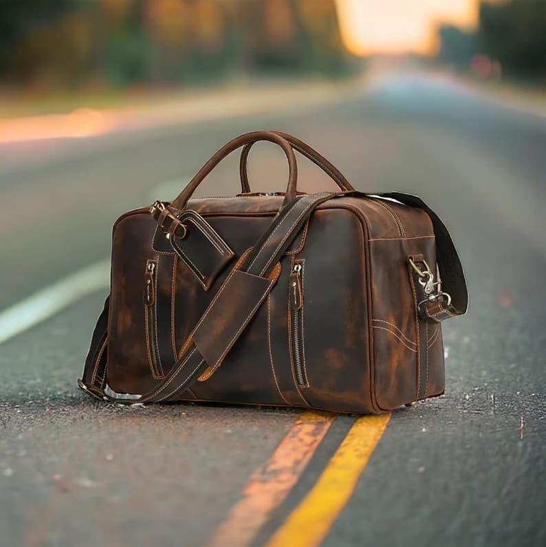 ساک مسافرتی چرم طبیعی مدل Travel Bag 34 | سیلوا چرم — تصویر ۴