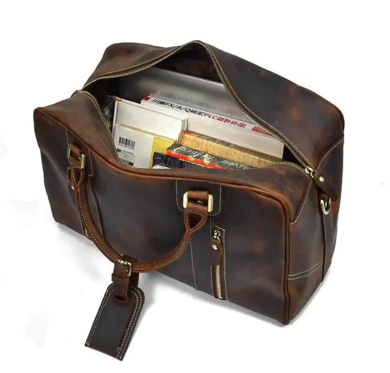 ساک مسافرتی چرم طبیعی مدل Travel Bag 34 | سیلوا چرم — تصویر ۶