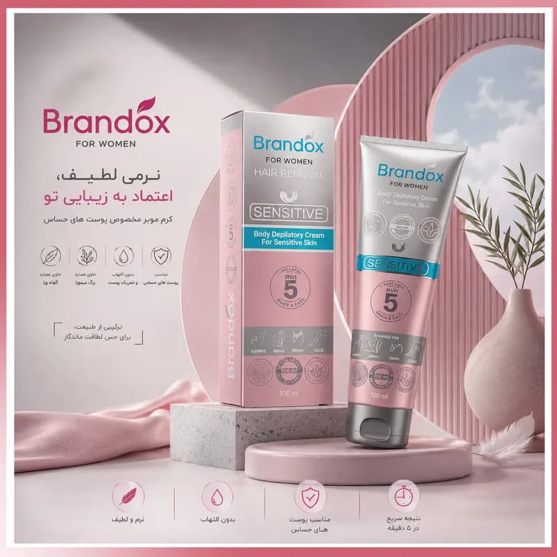کرم موبر براندوکس مدل Depilatory-W با حجم 100 میلی لیتر مجموعه 36 عددی — تصویر ۵