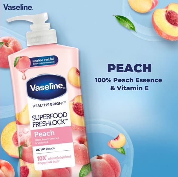 لوسیون بدن وازلین Vaseline مدل Superfood Freshlock با عصاره هلو حجم ۳۲۰ml — تصویر ۵