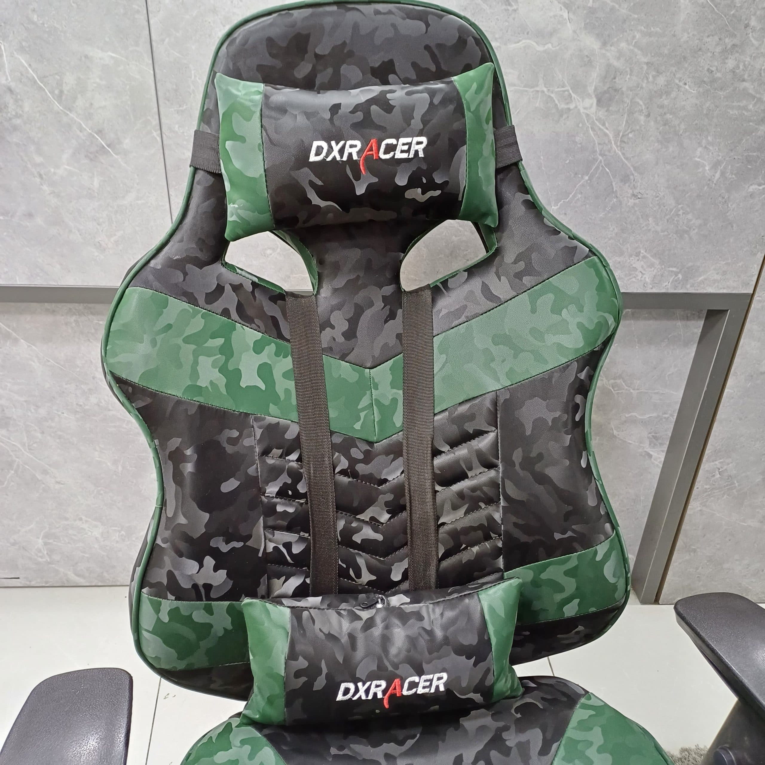 صندلی گیمینگ طرح DXRACER مدل چریکی مشکی سبز — تصویر ۶