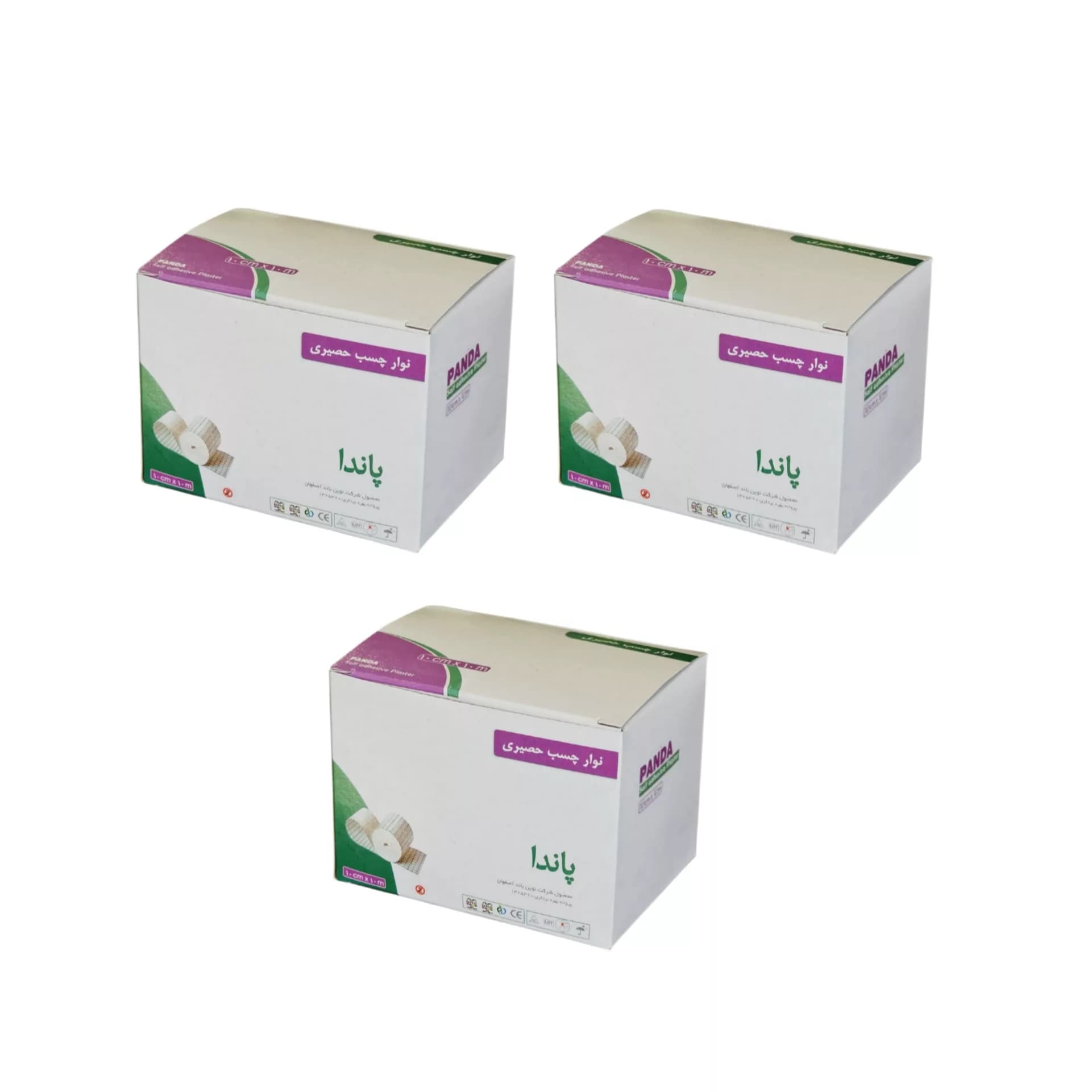 چسب پانسمان پاندا مدل حصیری سایز 10×10 مجموعه 3 عددی