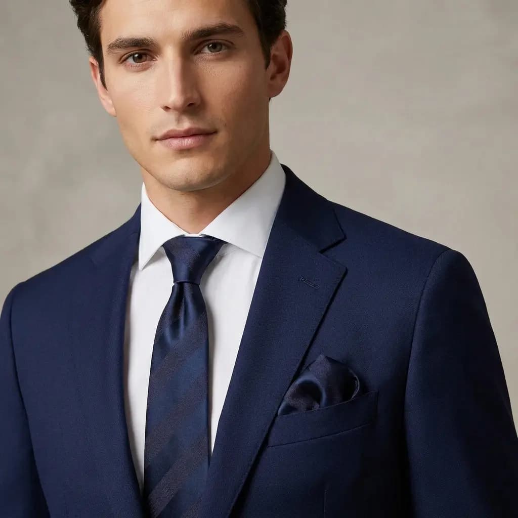 کراوات و پوشت دستدوز طرح اریب افکت دار برند Massimo Dutti — تصویر ۳