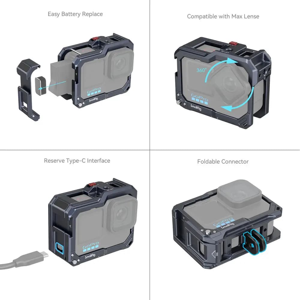 کیج دوربین گوپرو اسمالریگ مدل SmallRig 3084C مناسب GoPro HERO 9/10/11/12/13 — تصویر ۳