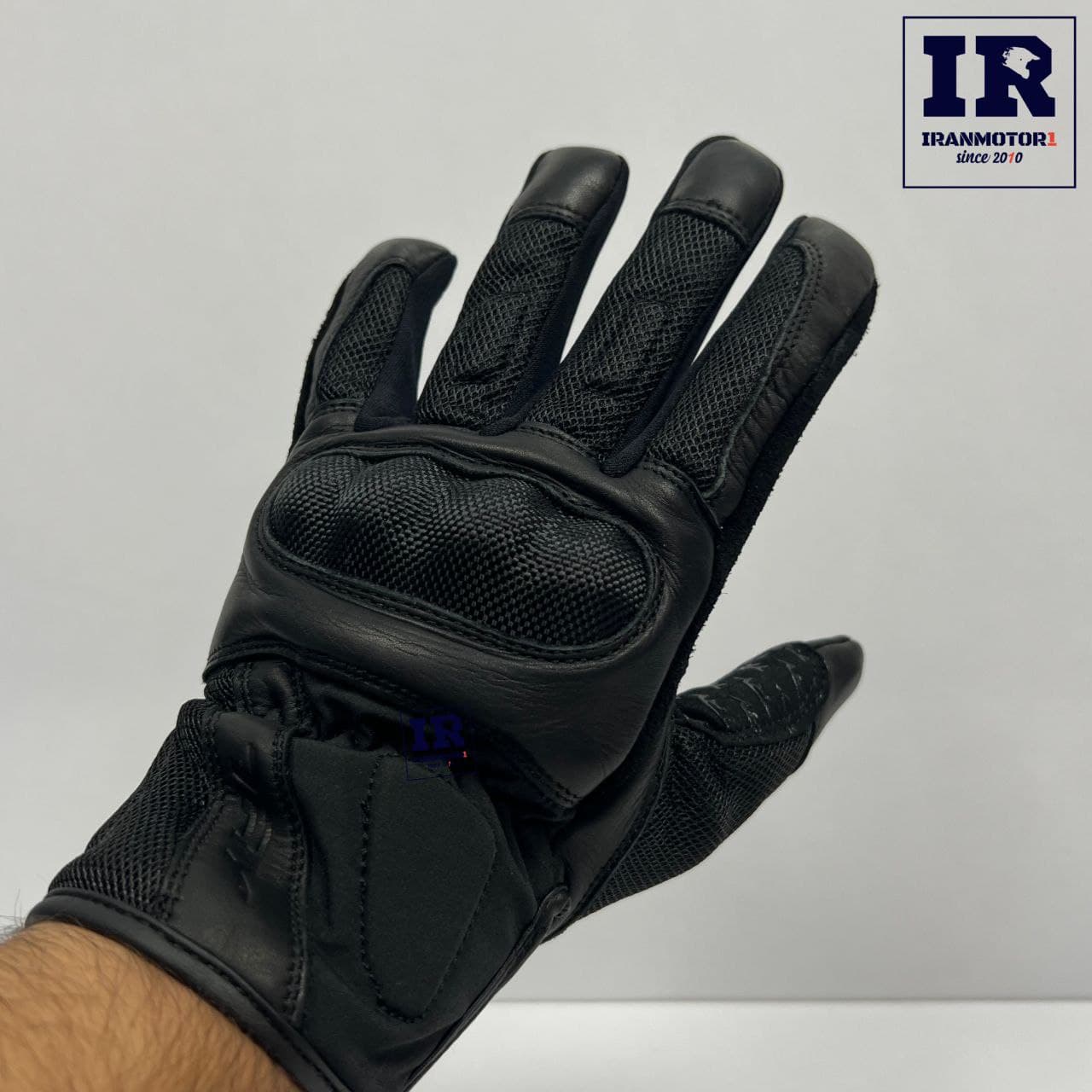 دستکش زمستانی موتور سیکلت چرم برزنتی مشکی TRY black