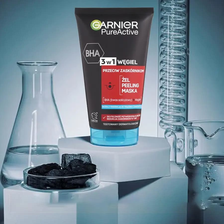 پاک کننده 3 منظوره زغال فعال پیور اکتیو گارنیه 150ml — تصویر ۲