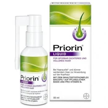 محلول ضد ریزش و تقویت کننده مو پریورین Priorin مدل Liquid Bayer حجم 50 میل