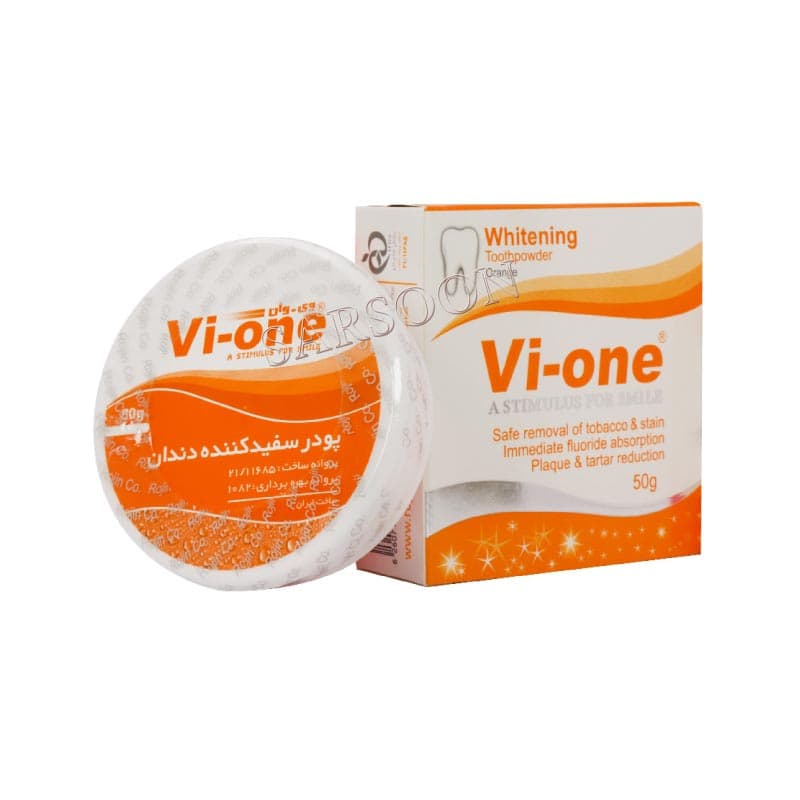 پودر سفید کننده دندان پرتقال وی وان ۵۰ گرم Vi-One Whitening Toothpowder Orange 50 g — تصویر ۲