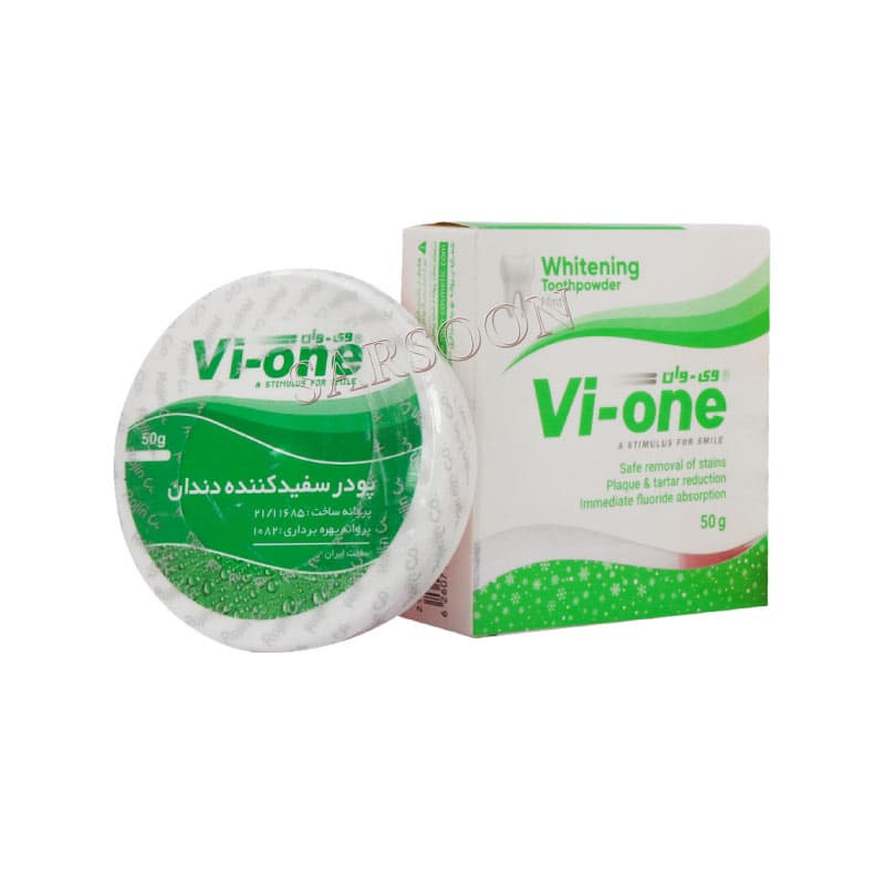 پودر سفید کننده دندان نعناع وی وان ۵۰ گرم Vi-One Whitening Toothpowder Mint 50 g — تصویر ۲