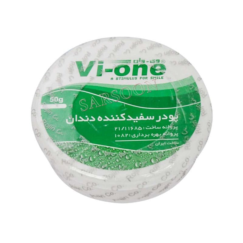 پودر سفید کننده دندان نعناع وی وان ۵۰ گرم Vi-One Whitening Toothpowder Mint 50 g