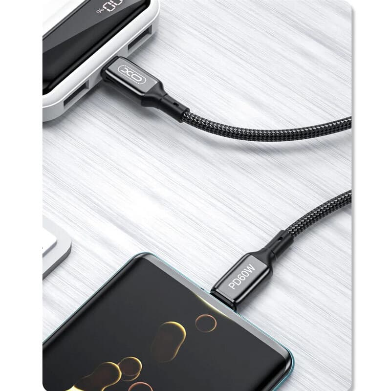 کابل دو سر تایپ سی فست شارژ 60 وات ایکس او XO-NB-Q180B طول 1 متر — تصویر ۵