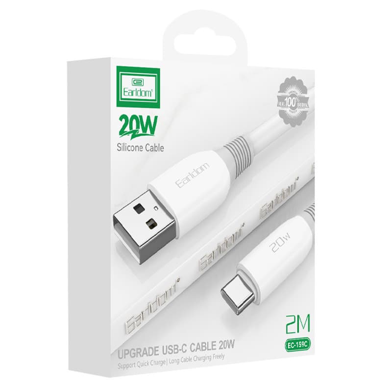 کابل تایپ سی فست شارژ 20 وات ارلدام EC-159C طول 2 متر — تصویر ۷