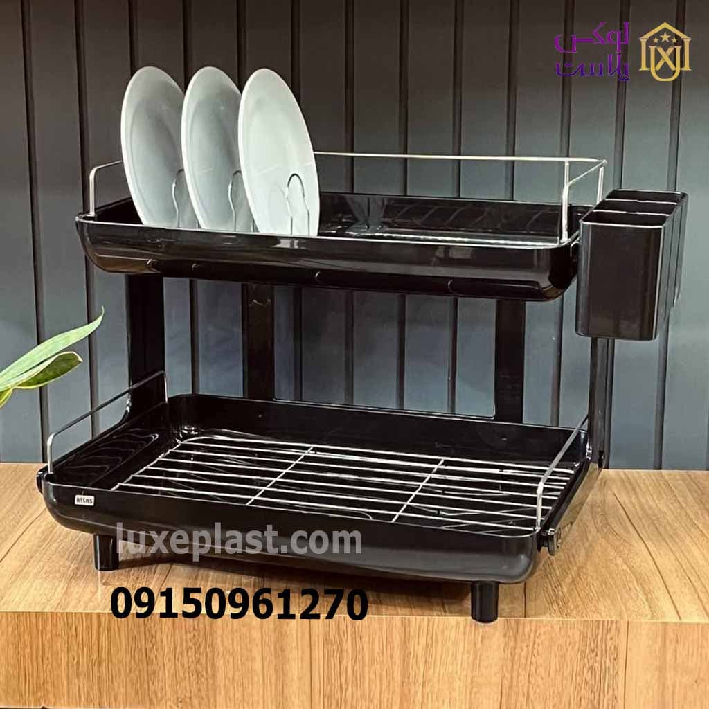 آبچکان 2 طبقه اطلس مدل شقایق استیل و پلاستیک 4580