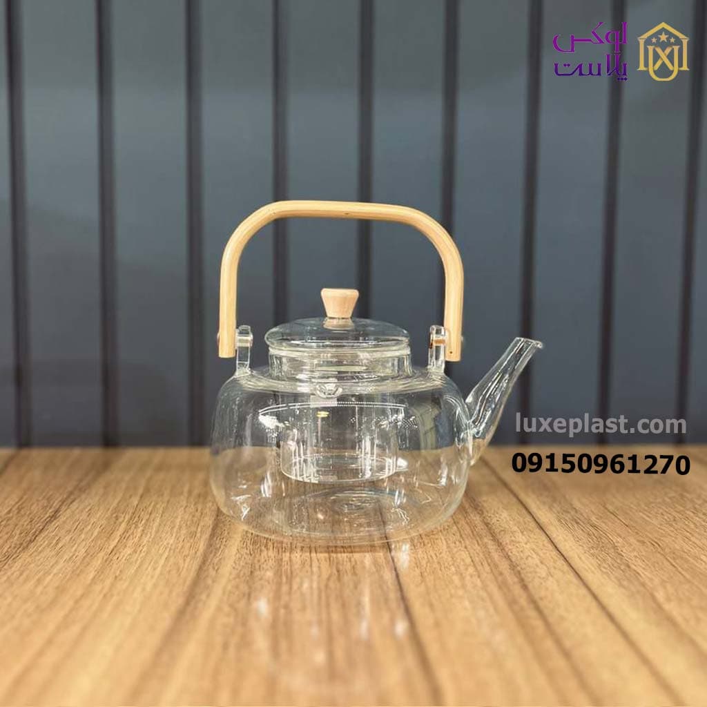قوری پیرکس دسته چوبی 800میل با فیلتر پیرکس 583 — تصویر ۶