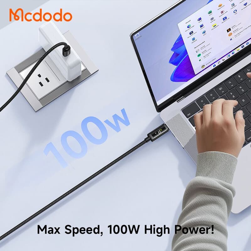 کابل دو سر تایپ سی فست شارژ 100 وات مک دودو CA-800 طول 1.2 متر — تصویر ۷