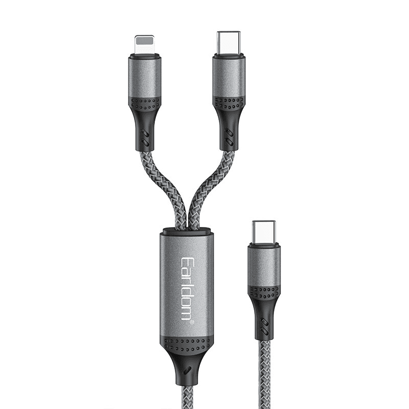 کابل دو سر فست شارژ 60 وات ارلدام EC-IC04 طول 1.2 متر — تصویر ۲