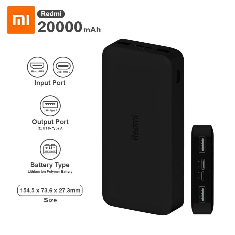 پاوربانک شیائومی مدل Xiaomi Redmi Power Bank 20000mAh — تصویر ۲