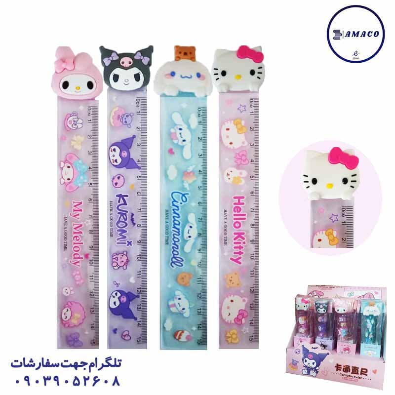 خط کش 15 سانت سر سیلیکونی طرح کرومی کد 728 (48)
