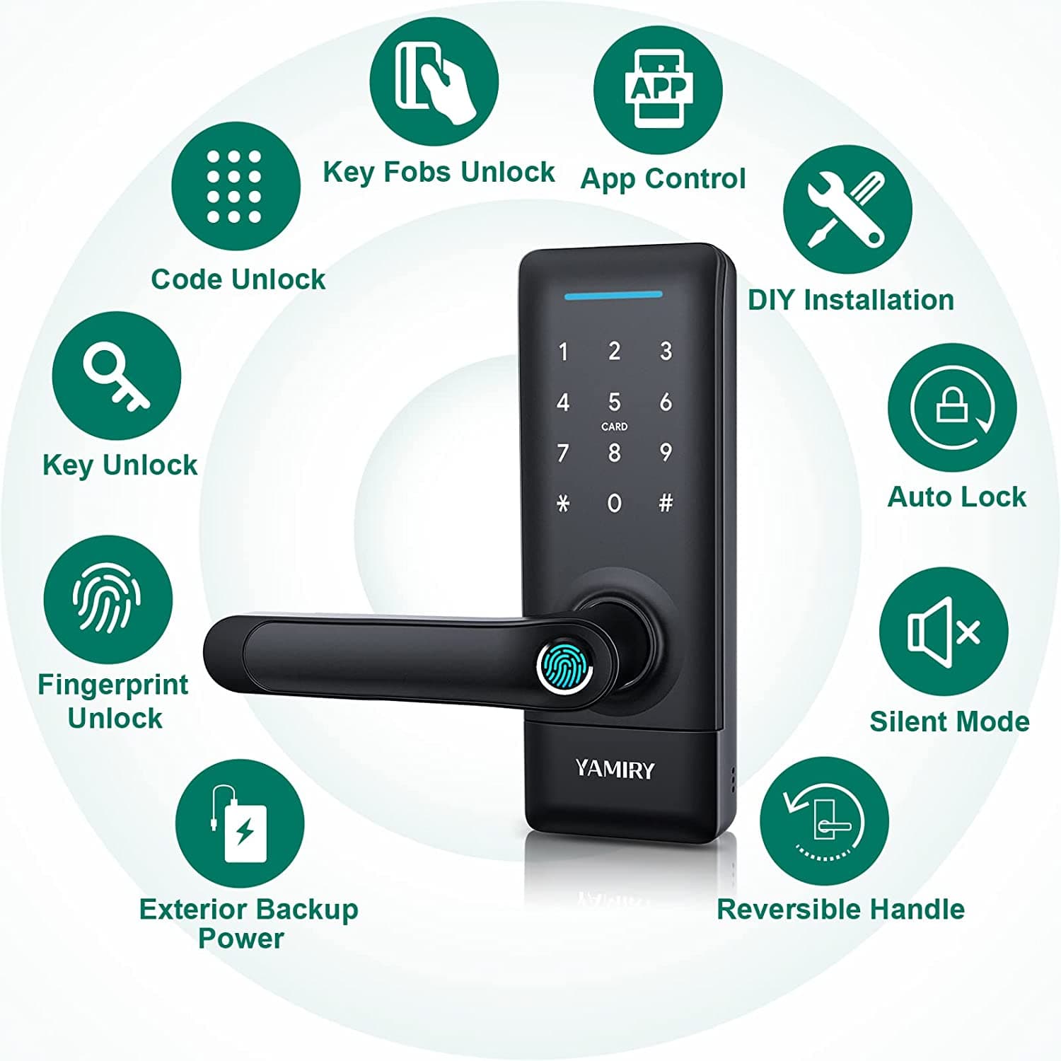 قفل هوشمند درب Smart Door Lock, Yamiry Smart Door Handle — تصویر ۴