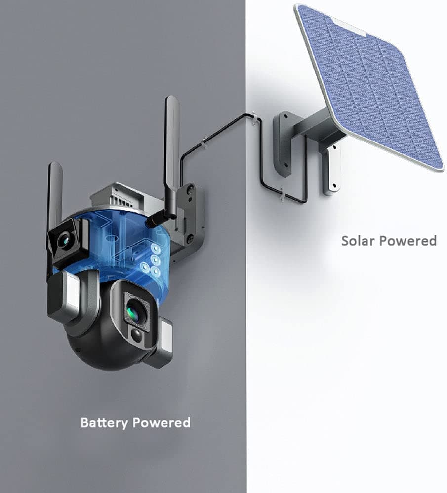 دوربین سیمکارت خور خورشیدی مدار بسته بی سیم CRONY D5 WiFi-4K-8MP Solar Dual Linkage Battery PT — تصویر ۵