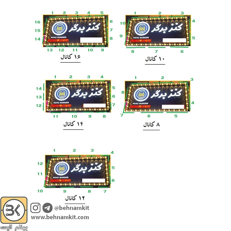 فلاشر ۸ الی ۱۶ کانال 12 ولت ریموتی — تصویر ۲