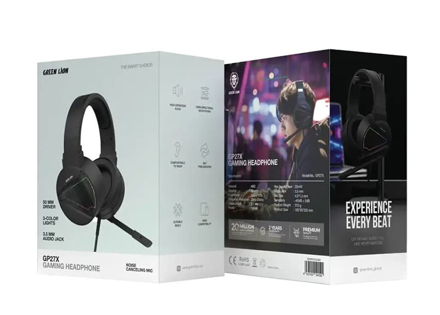 هدفون گیمینگ گرین لاین مدل Green Lion GP27X Gaming Headphone | GP27X Gaming Headphone