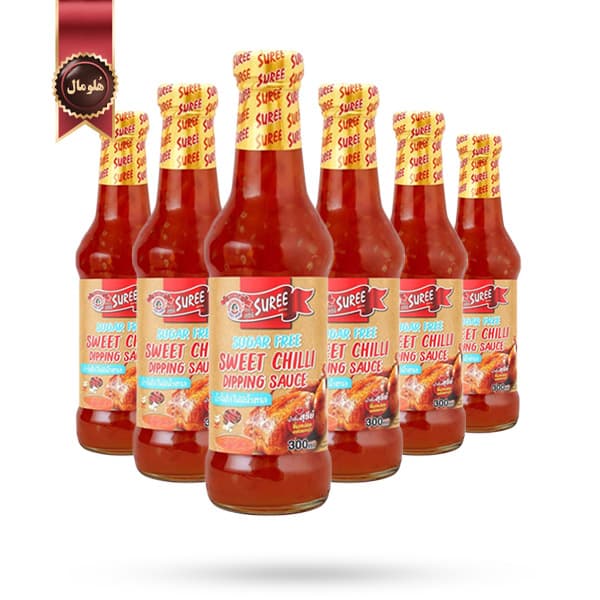 6 عدد سس سورِی Suree مدل تند و شیرین مخصوص دیپ بدون شکر Sugar Free Sweet Chilli Dipping وزن 300 گرم (اورجینال)