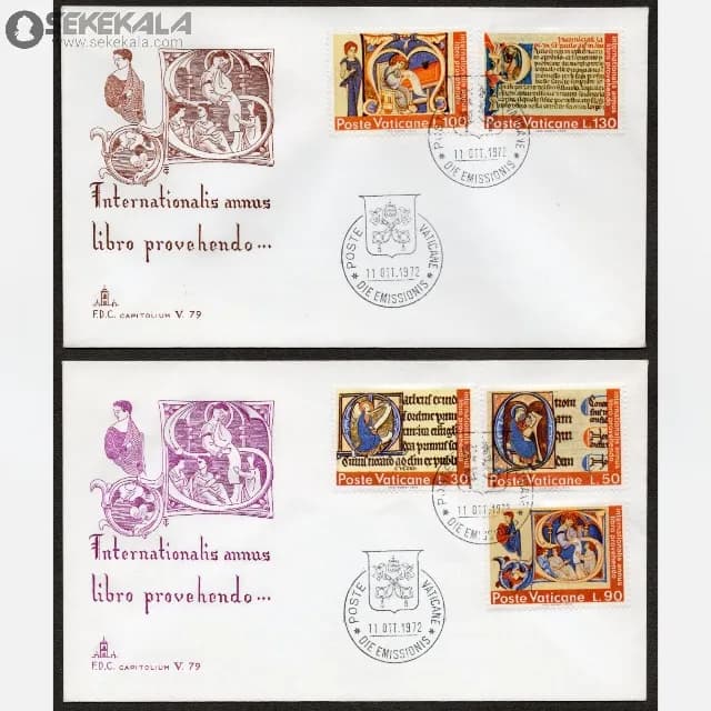 2 عدد پاکت پستی مهر روز واتیکان 1972