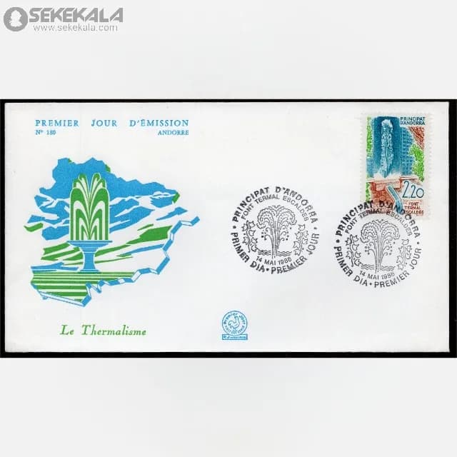 پاکت پستی مهر روز آندورا 1989