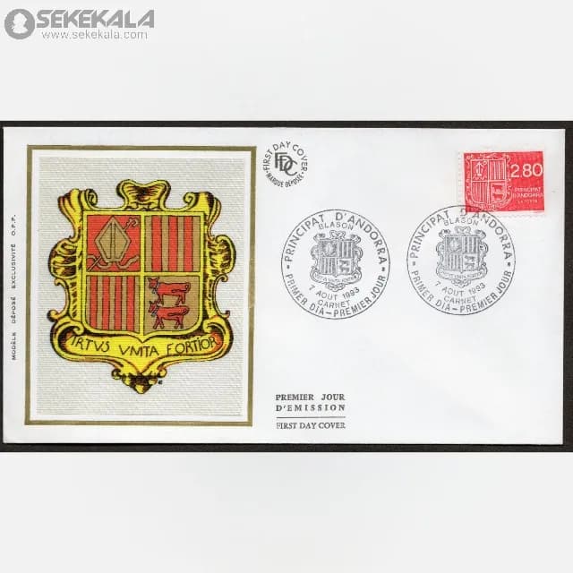 پاکت پستی مهر روز آندورا 1993