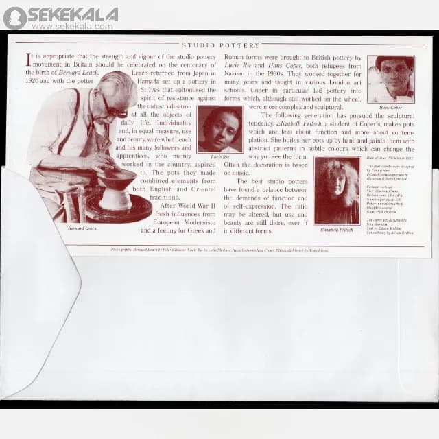 پاکت پستی مهر روز یادبودی ظروف سفالی بریتانیا 1987 (Royal Mail) — تصویر ۲