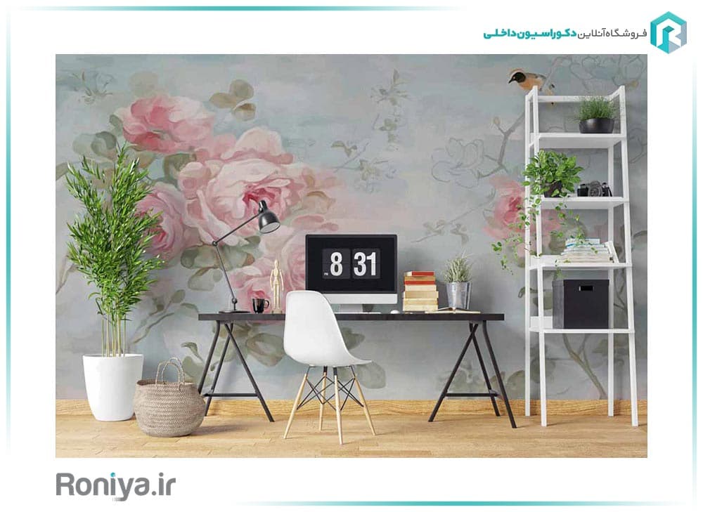 پوستر دیواری گل رز صورتی کد 3DF-255 — تصویر ۳