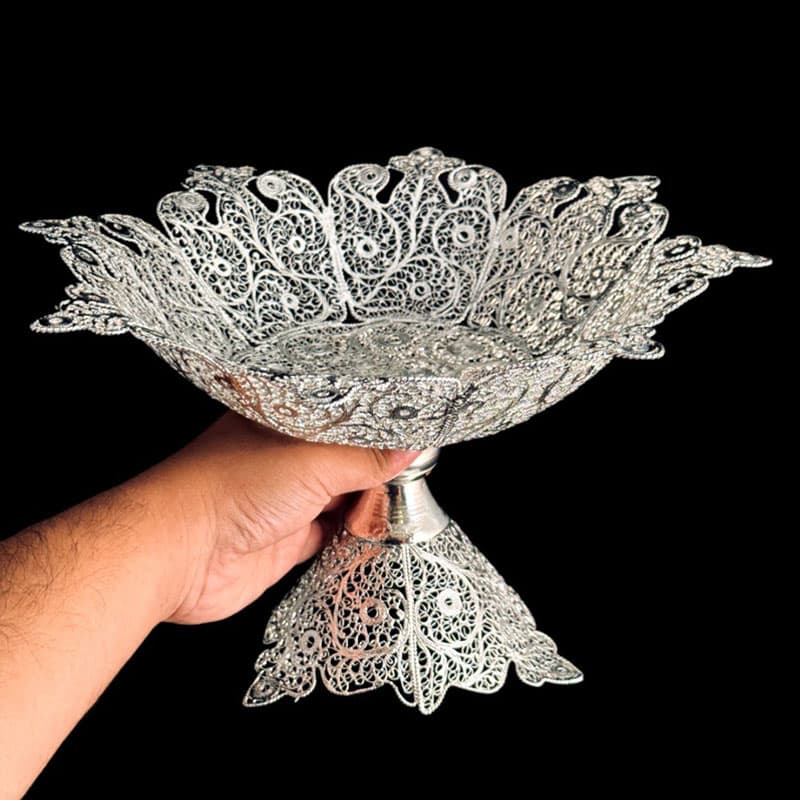 ظروف ملیله کاری شیرینی خوری سلطنتی بزرگ — تصویر ۴