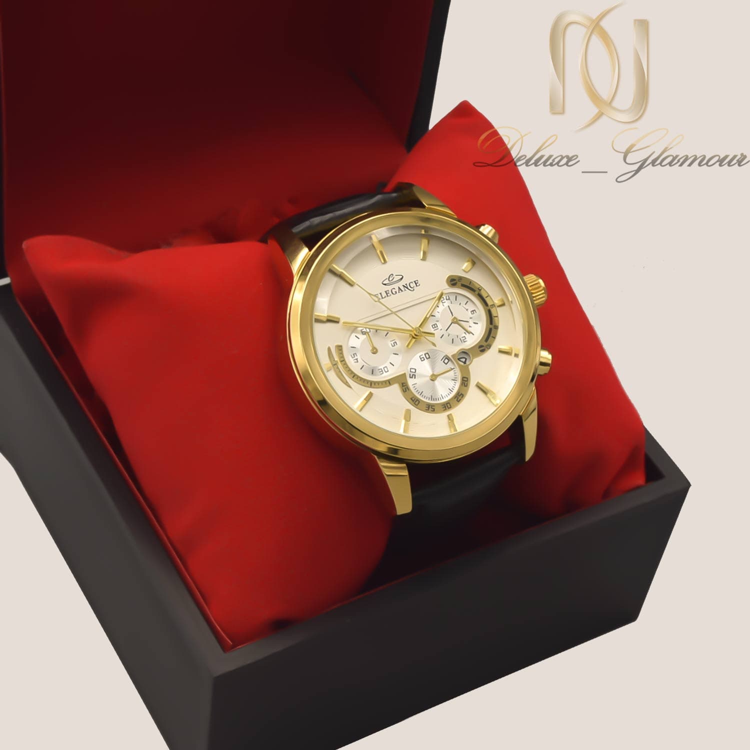 ساعت مردانه الگانس بند چرم طرح سه موتوره wh-n395 — تصویر ۲