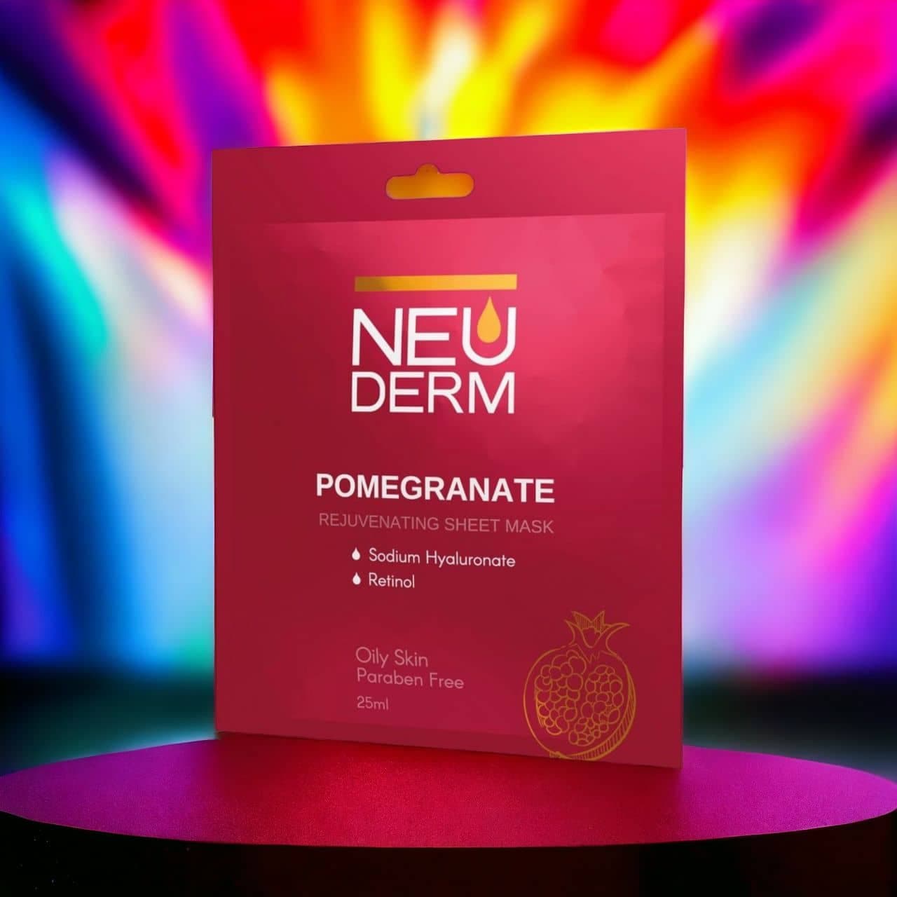 ماسک صورت ورقه ای انار نئودرم NEUDERM مخصوص پوست چرب — تصویر ۲