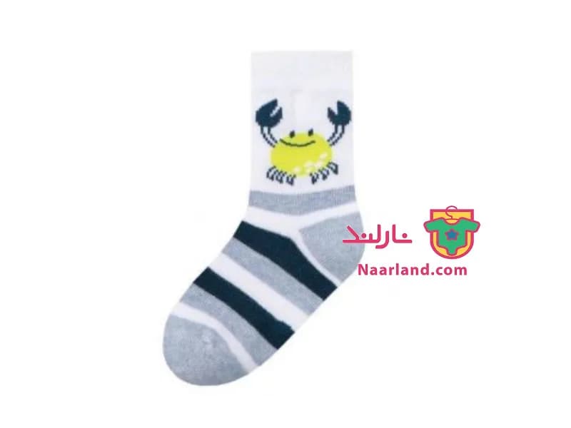 مجموعه ۵ عددی جوراب نخی لوپیلو طرح راه راه و خرچنگ — تصویر ۲