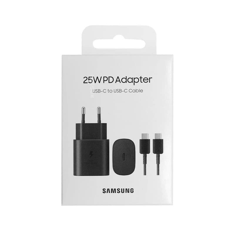 شارژر دیواری 25 وات سامسونگ مدل EP-TA800XBEGWW به همراه کابل تبدیل USB-C — تصویر ۲