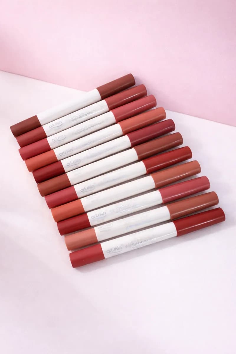 پک 12 عددی خط لب مات آرت اسکین مدل Shock Matte Nude — تصویر ۲