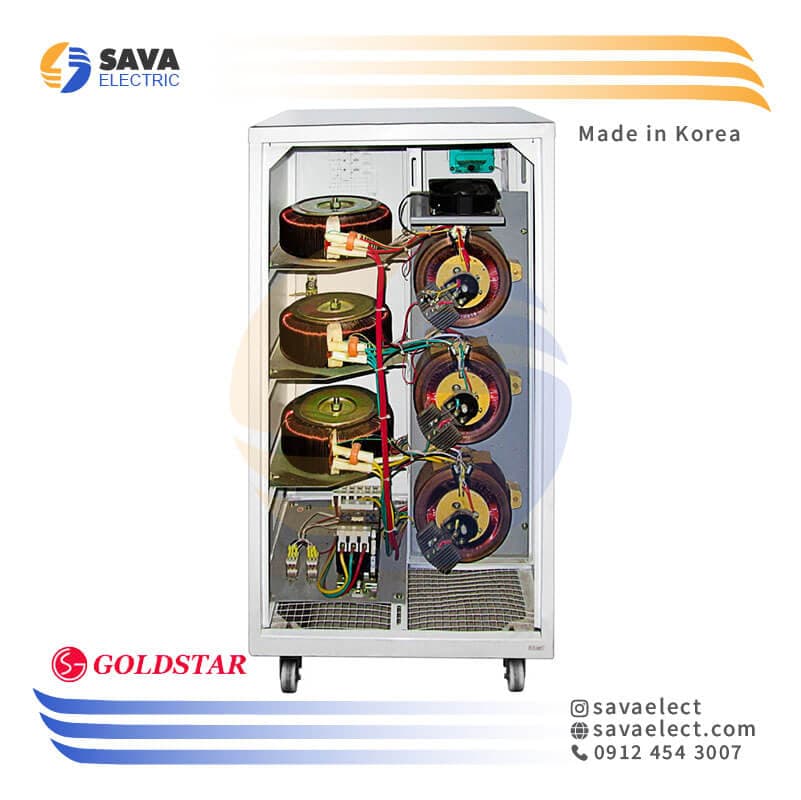 استابلایزر سه فاز سروو موتوری 30KVA عمودی LG-3P-30K-T گلداستار کره — تصویر ۴