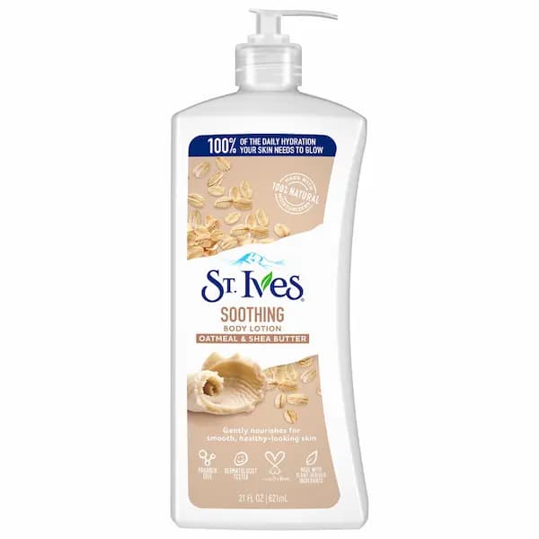 لوسیون بدن تسکین دهنده عصاره جو دوسر و شی باتر سینت ایوز St.ives