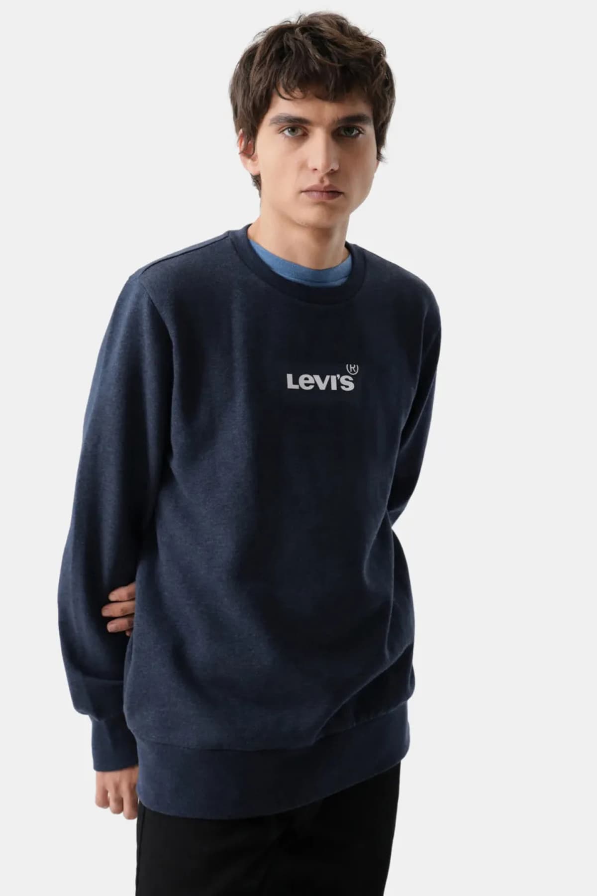 سویشرت لیوایز مردانه پنبه ای آبی سرمه ای طرح دار Regular/رگولار Regular/رگولار کژوال/روزمره | Levi’s 38423-0157 PK — تصویر ۲